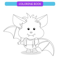 Coloring book for kids - rat smiling. Black and white cute cartoon unicorns. Vector illustration.	
