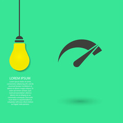 Speedometer vector icon , lorem ipsum Flat design