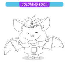 Coloring book for kids - rat smiling. Black and white cute cartoon unicorns. Vector illustration.	
