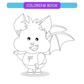 Coloring book for kids - rat smiling. Black and white cute cartoon unicorns. Vector illustration.	
