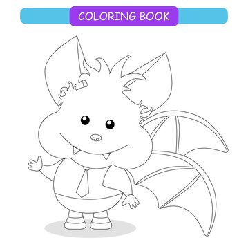 Coloring book for kids - rat smiling. Black and white cute cartoon unicorns. Vector illustration.	
