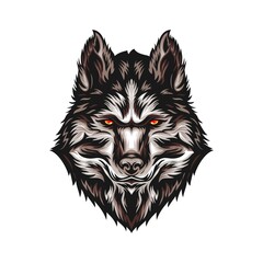 Wolf head illustration