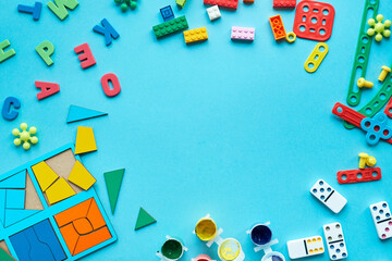 School supplies, stationery space for caption. Back to school concept. School, education and...