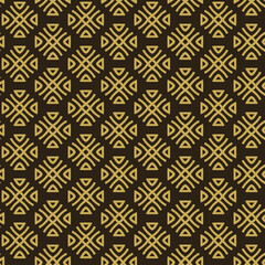 Gold modern ornament on a black background, vector graphics.