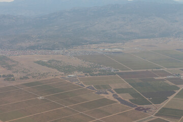 View of the outskirts of Podgorica from a height. Montenegro