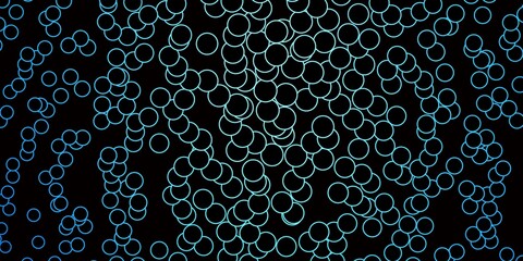 Dark BLUE vector layout with circles. Modern abstract illustration with colorful circle shapes. Pattern for business ads.