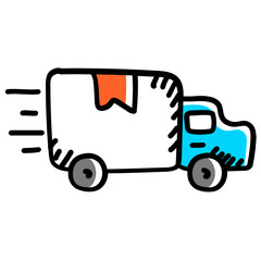 
Fast delivery icon, modern design of delivery van 
