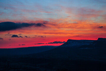 Landscape at dawn in the North of Burgos, Espinosa de los Monteros, Spain.