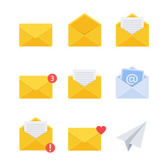 Message icon. New incoming message email icon vector. flat style