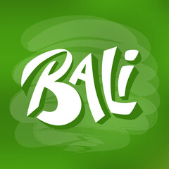 Isolated vector illustration of Lettering logo Bali