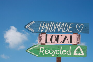 Handmade recycled and local signs