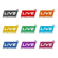 Live Streaming icon, color set