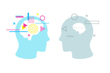 creative thinking smart and stupid brain concept. Competition between well read intellect and weak mind motivation for knowledge and development of mental vector abilities