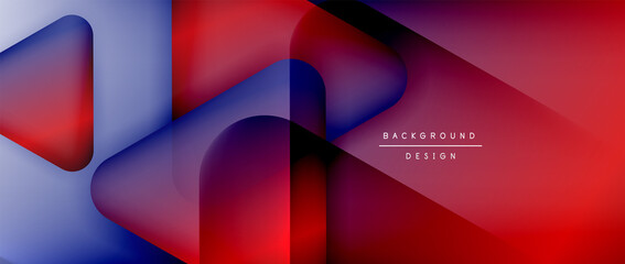 Obraz premium Triangle shapes geometric abstract background. 3D shadow effects and fluid gradients. Modern overlapping forms wallpaper for your text message