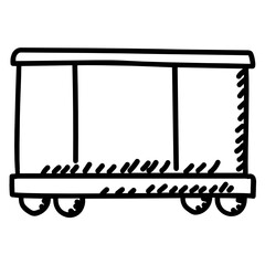 
Hand drawn design of cargo train icon
