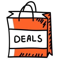 Hand drawn vector design of shopping deals icon