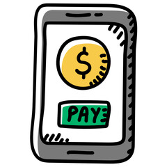 
Dollar sign inside smartphone, concept of electronic payment icon
