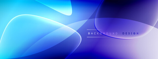 Vector abstract background - liquid bubble shapes on fluid gradient with shadows and light effects. Shiny design template for text