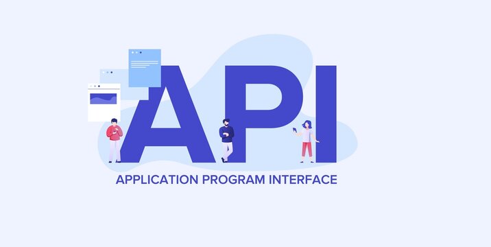 API application programming interface . Providing convenient coding and development technologies and interaction web elements custom optimization digital mobile vector clipart algorithms.