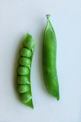 Pod of green peas. Organic food. Food for the vegetarian.