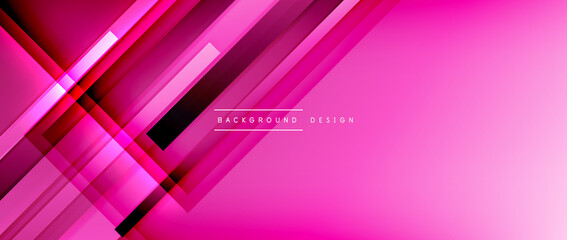 Dynamic lines on fluid color gradient. Trendy geometric abstract background for your text, logo or graphics