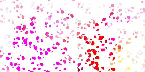 Light pink, yellow vector background with random forms.