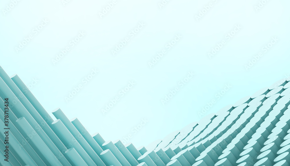 Poster idea success geometric shape and inspiration paper art style with minimal modern style on green-blue