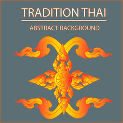 Vector illustration. Thai art pattern or Line Thai background and texture.