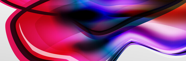 Vector abstract background, flowing liquid style bubble with metallic, color quicksilver chrome texture and color glow effects