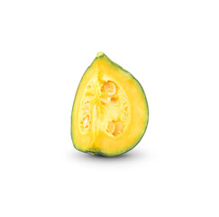 Japanese pumpkin kabocha isolated on white.
