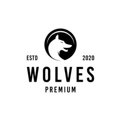 Head Wolf Logo design Vector