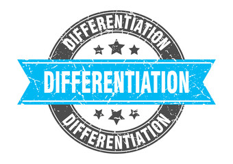 differentiation round stamp with ribbon. label sign