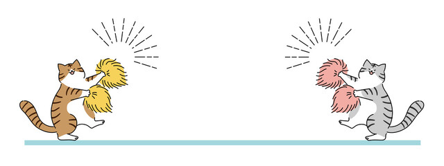 チアリーディングする猫 タイトル 入場