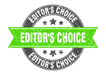editor's choice round stamp with ribbon. label sign