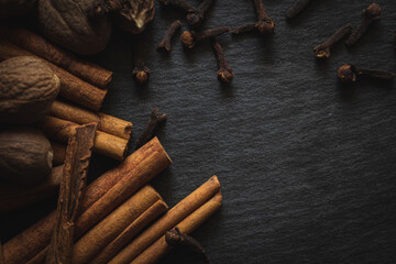 Cinnamon Sticks, Cloves and Nutmeg
