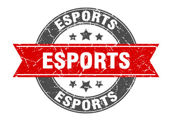 esports round stamp with ribbon. label sign