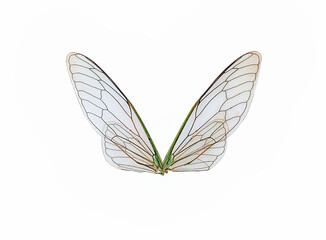 cicada insect wings on a white,isolated