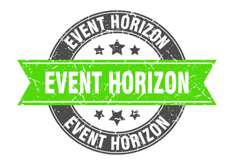 event horizon round stamp with ribbon. label sign