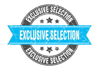 exclusive selection round stamp with ribbon. label sign