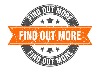 find out more round stamp with ribbon. label sign