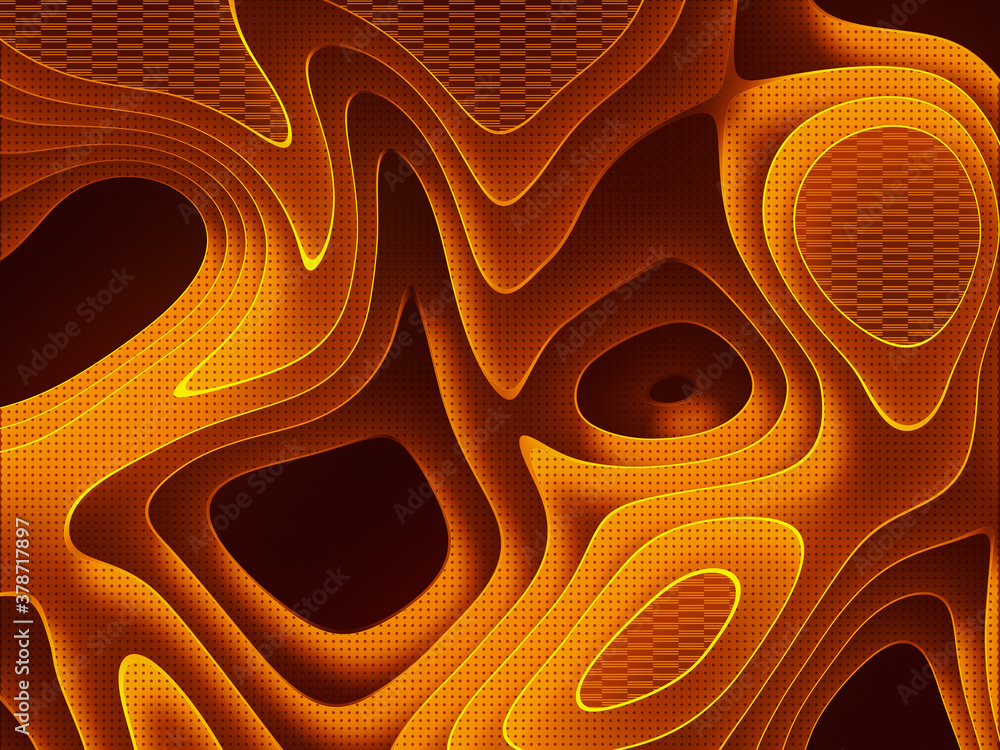 Aufkleber Abstract landscape pattern for graphic design. 3d rendering topographic texture