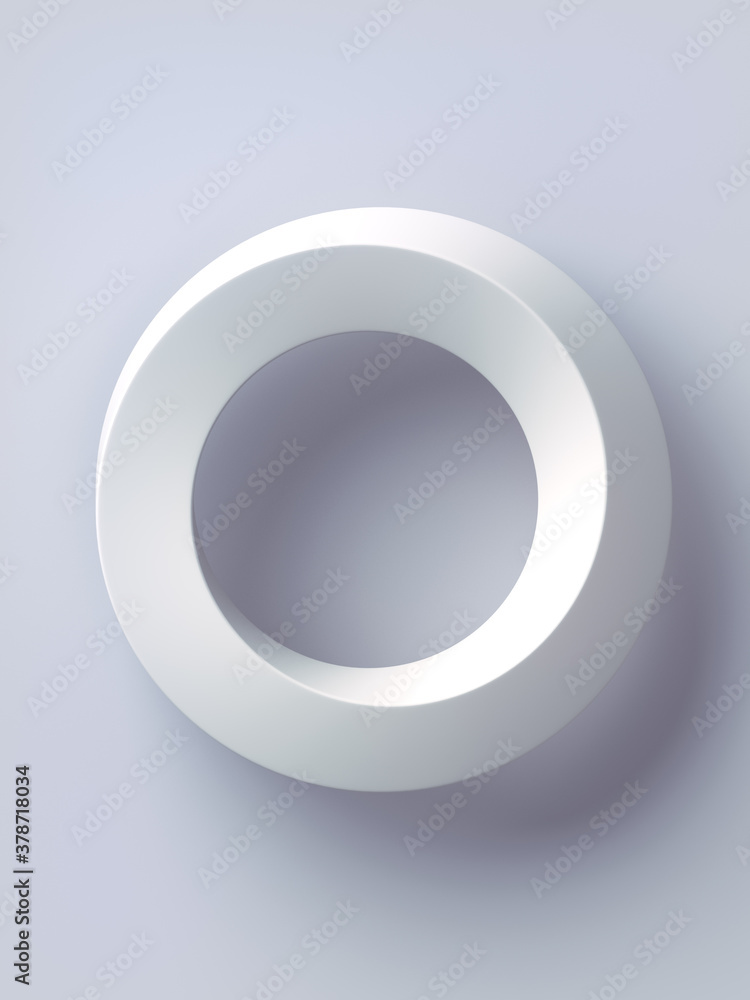 Poster Trendy abstract template with mobius ring geometric on white backdrop. 3d rendering illustration. Optical illusion