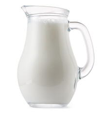 Glass milk jar isolated on white background