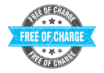 free of charge round stamp with ribbon. label sign