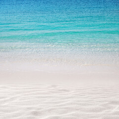 Beach and turquoise sea background
