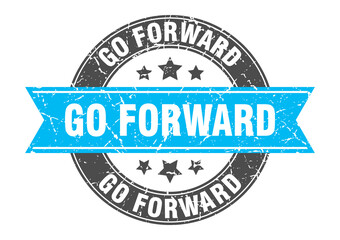 go forward round stamp with ribbon. label sign