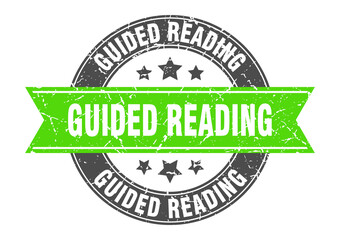 guided reading round stamp with ribbon. label sign