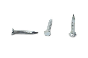 Concrete nails on a white background,with clipping path