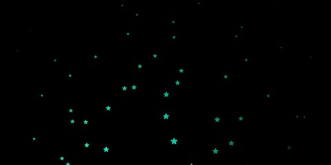 Dark Green vector background with small and big stars. Modern geometric abstract illustration with stars. Pattern for websites, landing pages.