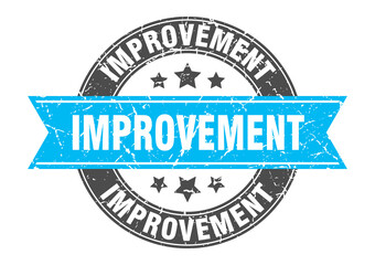 improvement round stamp with ribbon. label sign